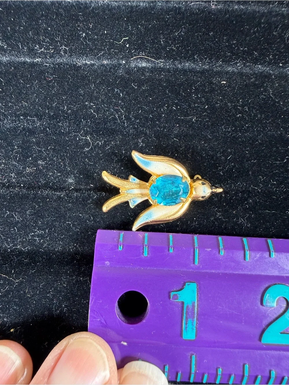 Vintage Coro Blue Crystal Bird Pin
